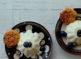 Thomasina Miers’ recipe for vanilla yoghurt panna cotta with oat biscuits